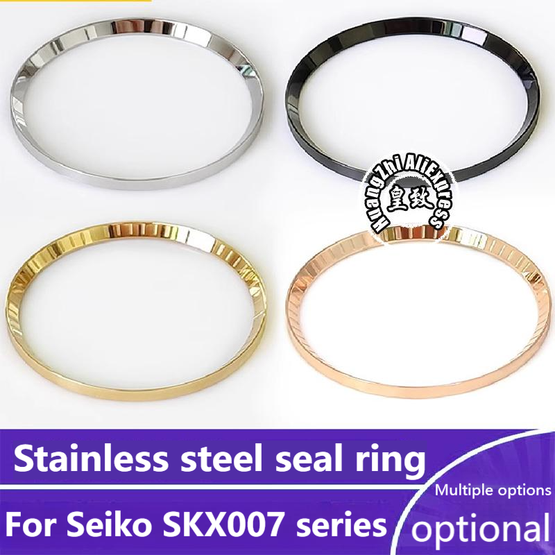 304 Stainless Steel Watch Chapter Ring For Seiko SKX007 009 SRPD53 NH35 NH36 Movement Watch Case Silver Gold Black Repair Parts
