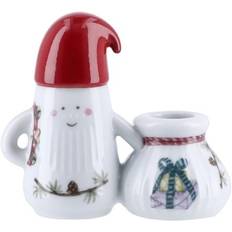 Kähler Hammershøi Christmas Nissefar Lysestage H8. 5 Hvid m. Deko Hvid Str D:6 B:11,5 H:8,5 cm - Julepynt hos Magasin
