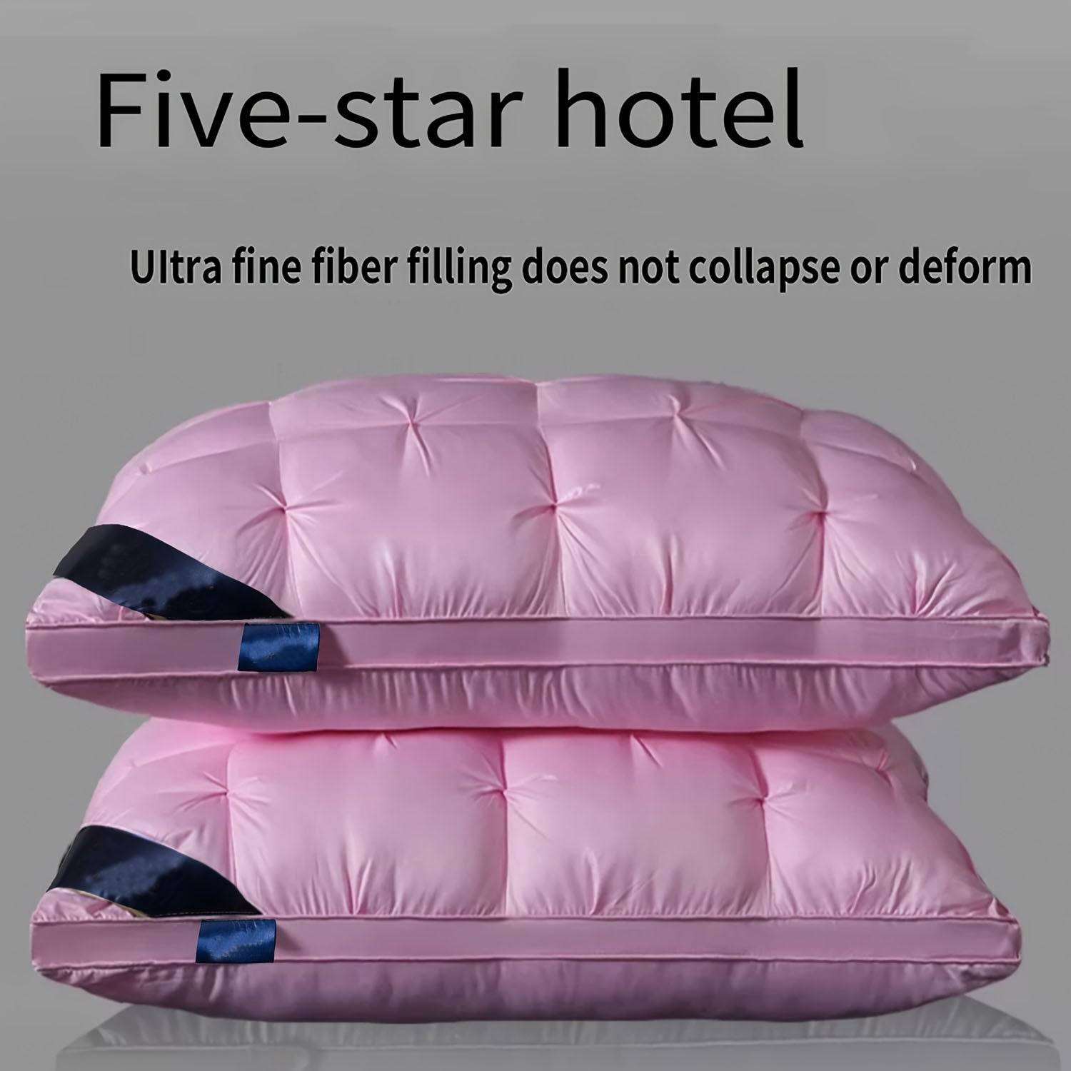 Neck Support Pillow for Sleep - Breathable Bed Pillow with Moisture-Wicking Technology, - 2Pcs-Pink / 70*42 (70*42)