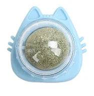 Catnip Wall Ball - Natural Edible Cat Mint Toy for Hairball Relief - Cat Blue