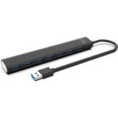 7 portar usb c hub 3.0 för laptop adapter ström 5 gbps dockningsstation svart notebook splitter usb 2.0 pc datortillbehör