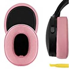 Geekria QuickFit Proteinläder ersättningsöronkuddar för Skullcandy Crusher Trådlös, Crusher Evo, Crusher ANC, Hesh 3 öronkuddar för hörlurar, öronkuddar, öronkåpor, reparationsdelar (rosa)