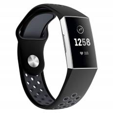 Fitbit Charge 3 tvåfärgat klockarmband i silikon - Svart
