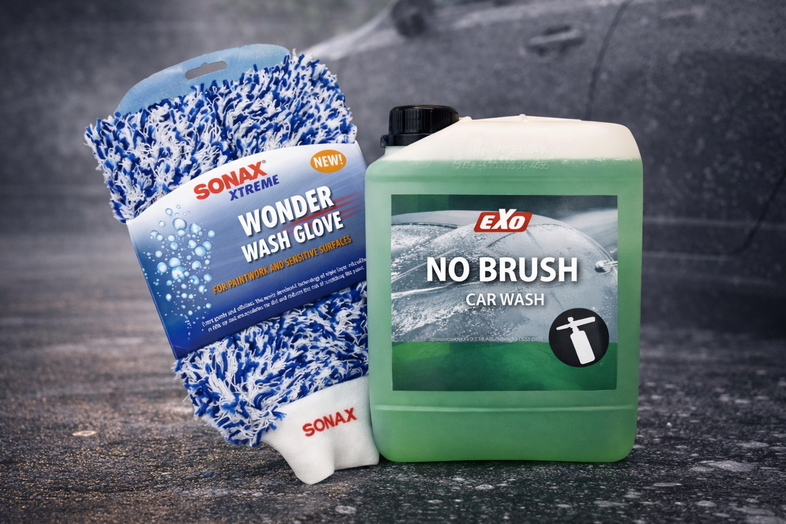Begynder vaske-pakken - EXO No Brush 2,5L + SONAX Xtreme Wonder Wash Glove.