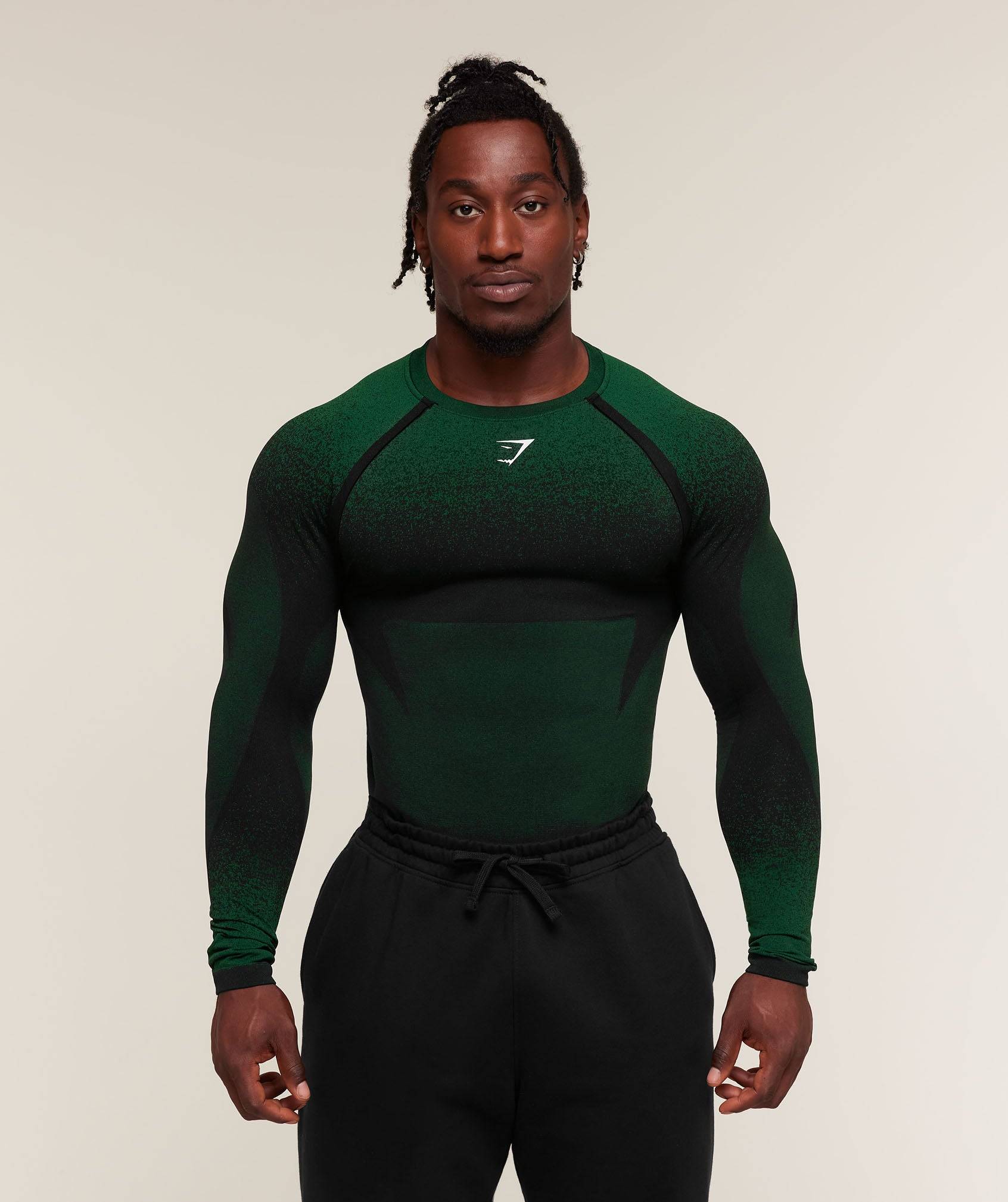 Shadow Seamless Long Sleeve T-Shirt - Track Green