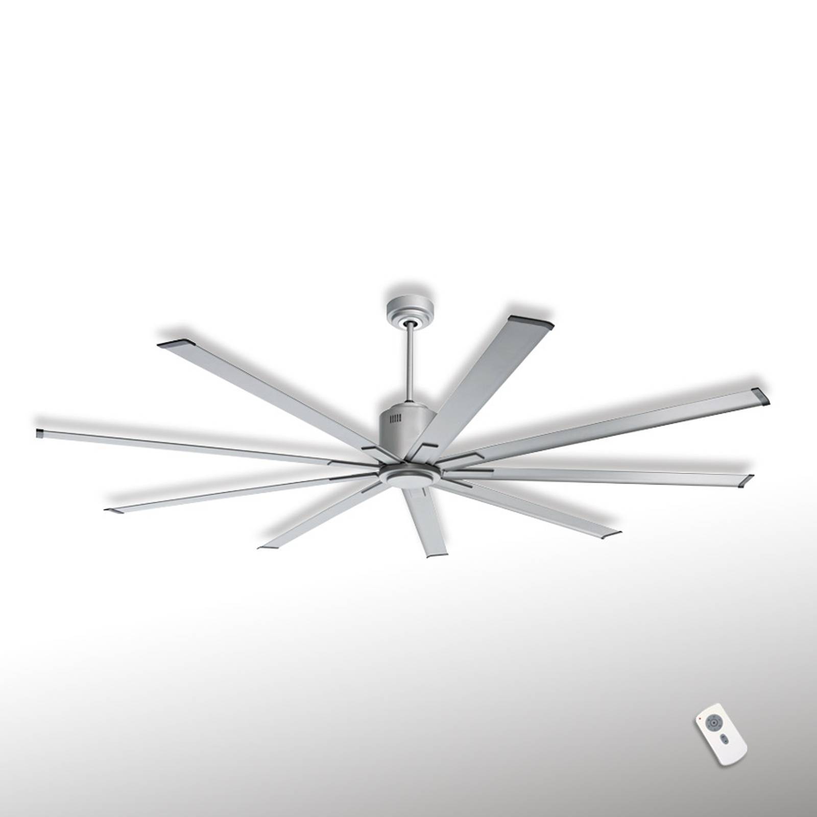 CasaFan Takfläkt BIG SMOOTH ECO, titansilver, 220 cm, tystgående ECO, Aluminium / grå / zink, Vardagsrum / matsal, Aluminium / grå / zink, Modern