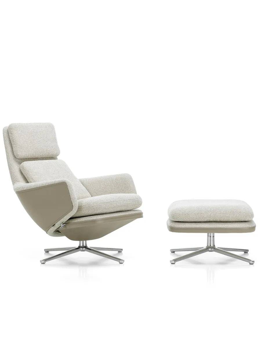 Grand Relax Lænestol inkl. Fodskammel, grey/beige fra Vitra - Jacobsen Plus