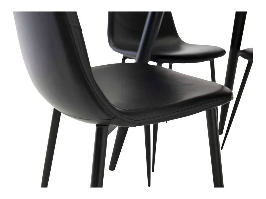 Venture Design Plaza & Polar matgrupp Svart/svart 4 st stolar & bord 100 cm