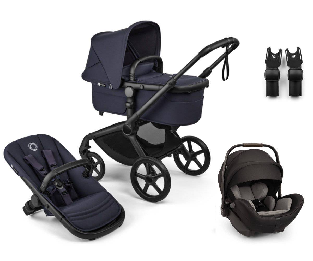 Bugaboo Fox 5 Renew Stroller Set 3 in 1 incl. Nuna Arra Flex i-Size Baby Car Seat - Black / Deep Indigo