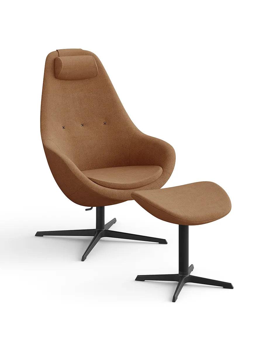 Kokon Lænestol inkl. Skammel fra Varier Re-Wool / Re-wool 568 / Black base - Jacobsen Plus
