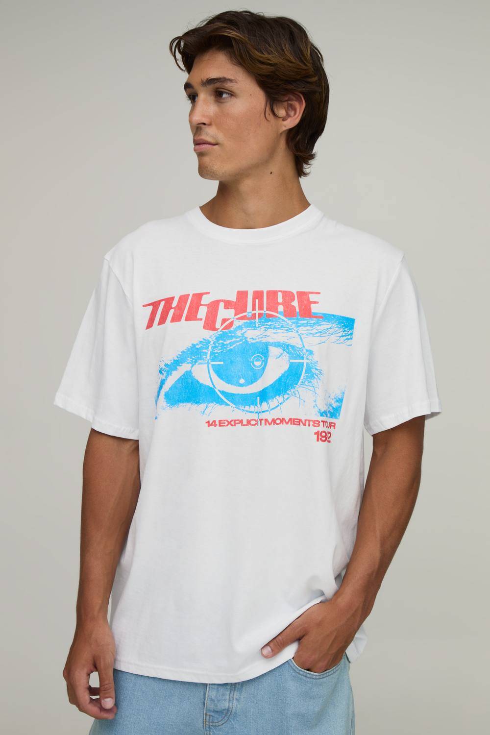 Oversized The Cure Tour License Print T-Shirt | White | Size Large