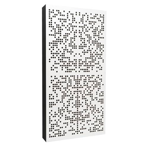 Bluetone Acoustics Binary AbFuser | Akustisk diffusor för att förbättra rummets akustik och ljudisolering | akustikpaneler | akustikplatta | acoustic panel (100x50x10cm, Vit)