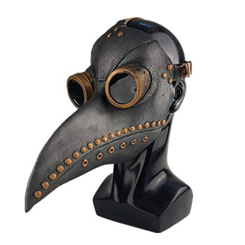 Ulalaza pestdoktormask i PU-läder, lång näsa, fågelnäbb, steampunk, partytillbehör för halloween-cosplay, kostym