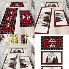 1st God Jul Välkommen Dörrmatta, Rutig Julgran Älg Golvmatta Hem Kök Absorberande Halkskyddsmatta, Inomhus Utomhus Entrématta, Juldekorationer 2024 Fö - Multifärgad (40x60 cm,50x80 cm,40x120 cm)