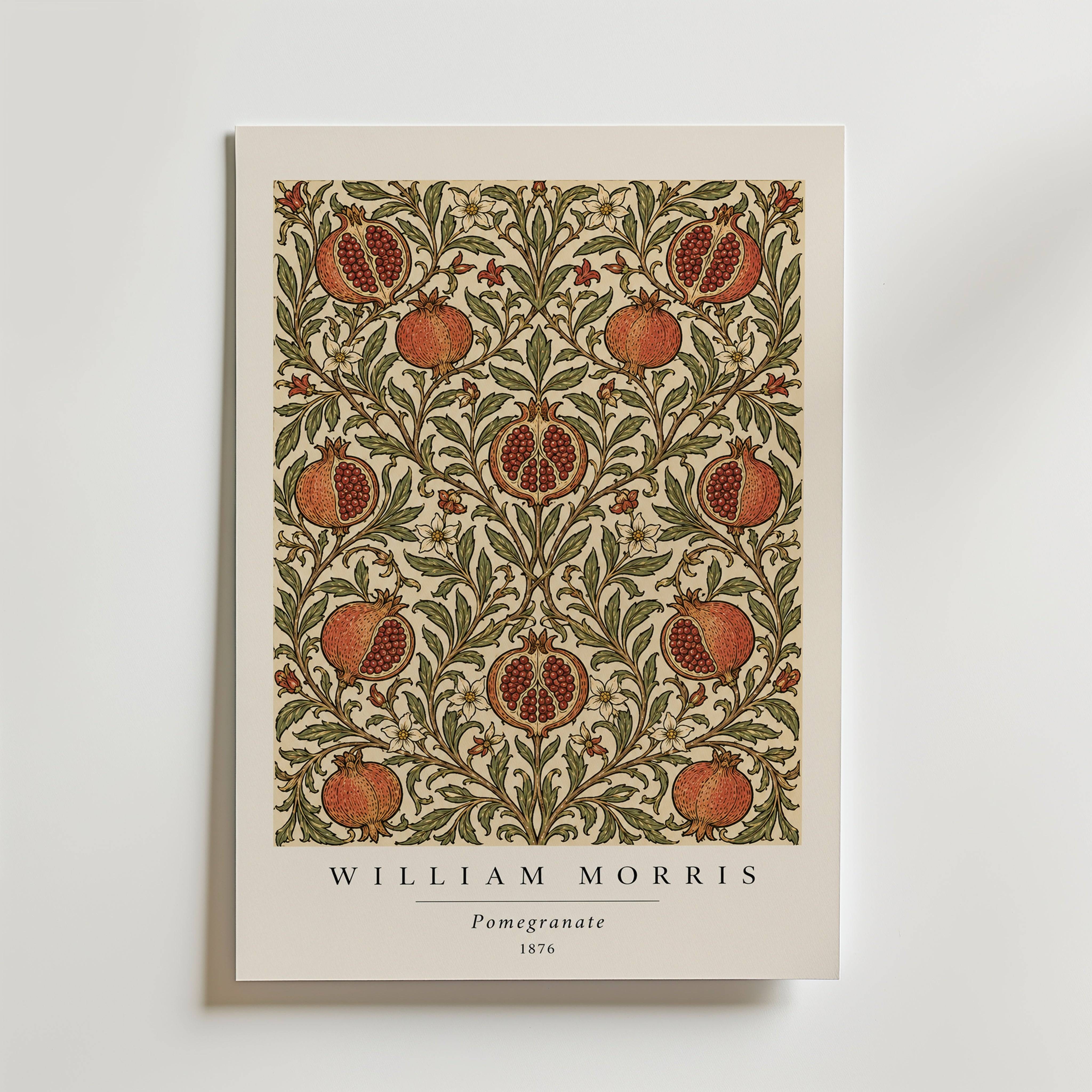 Pomegranate William Morris Poster - Premium Canvas 40x50 cm