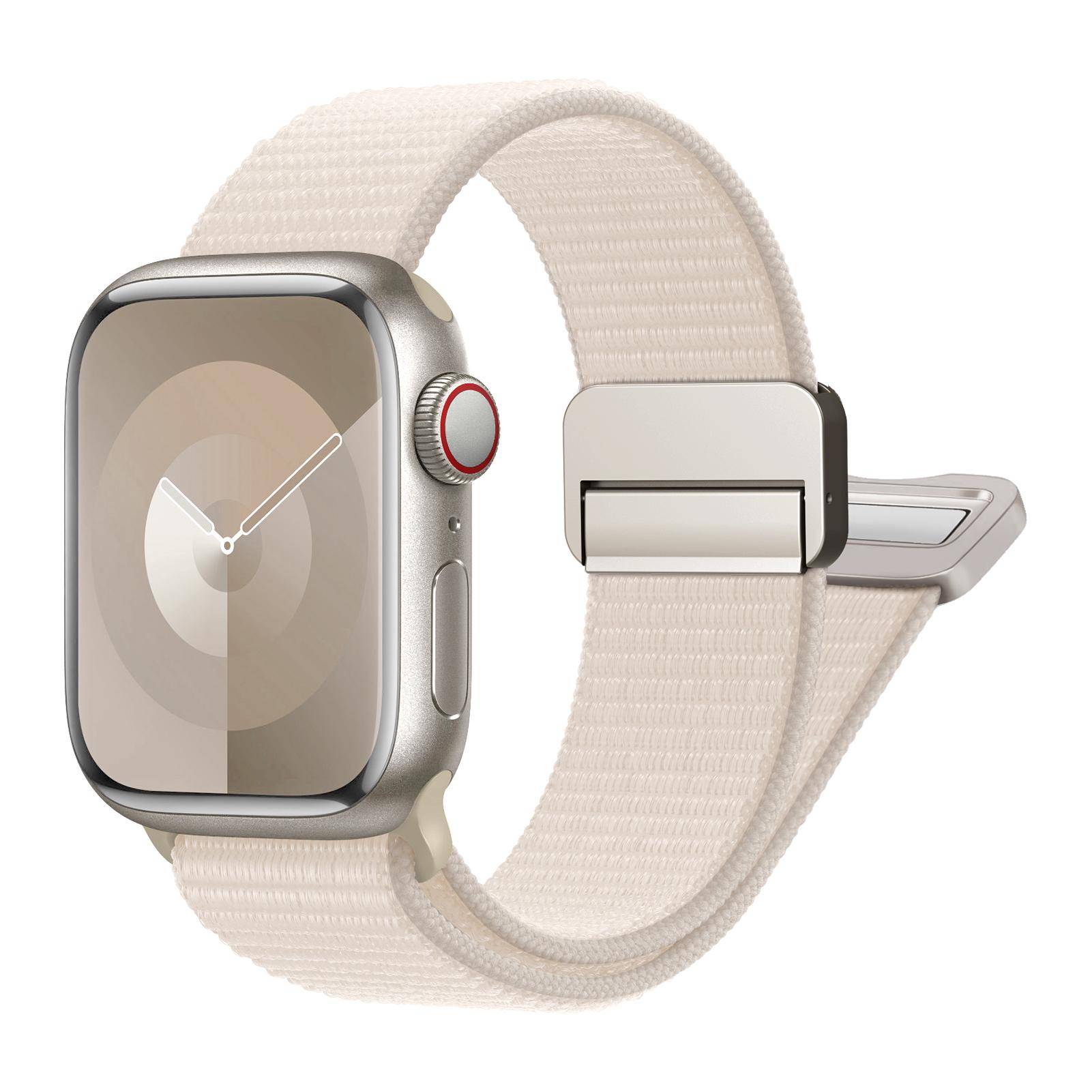Nylonloopband för Apple Watch 10 band 40 mm 45 mm 44 mm 49 mm 41 mm 42 mm Magnetiskt armband iWatch serie 9 8 4 7 6 5 3 ultra 2 se gray