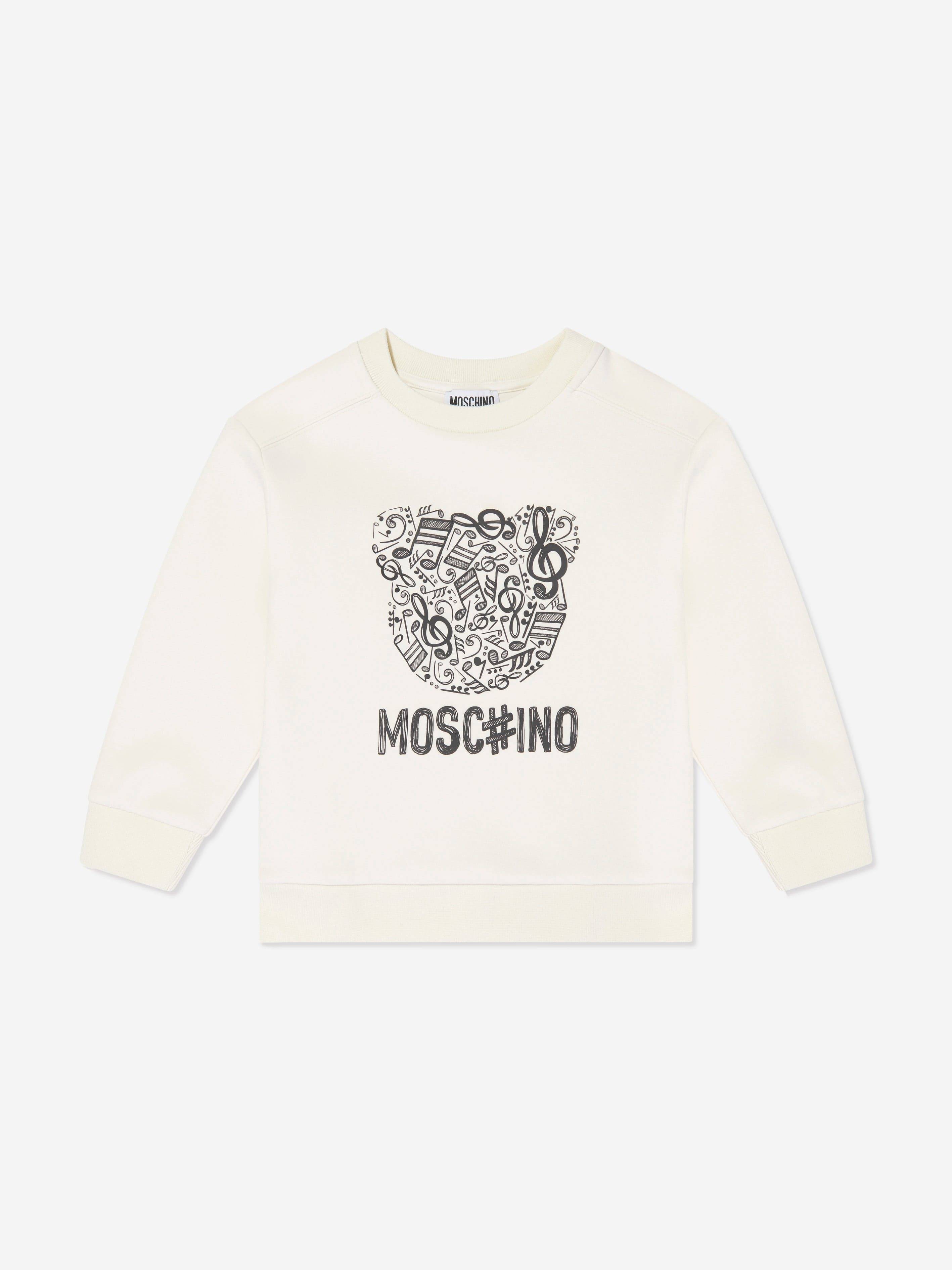 Moschino Kids Bear Logo Sweatshirt in Ivory - Ivory / 12 Yrs (12 Yrs)