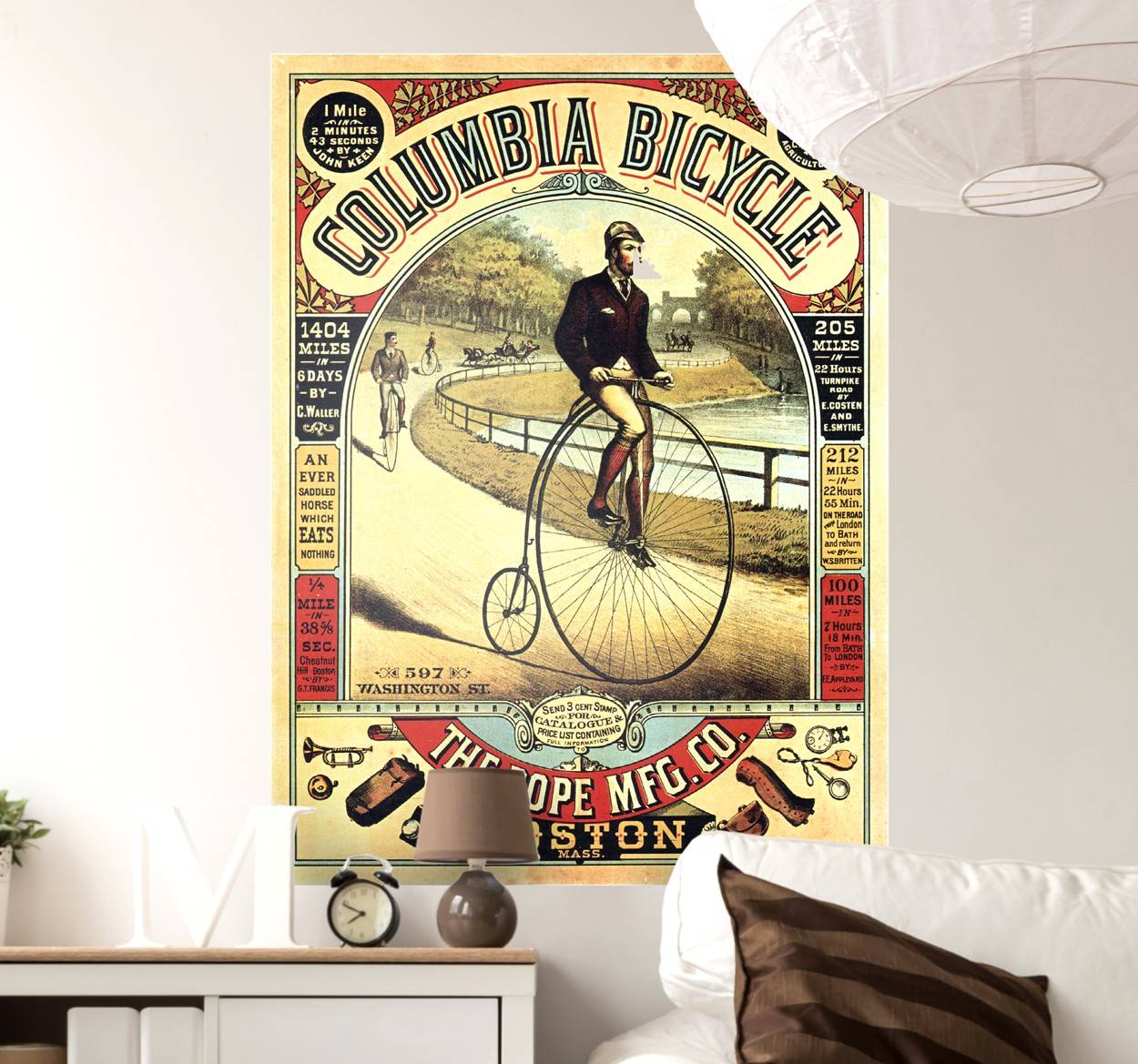 Vintage cykel affisch vägg klistermärke