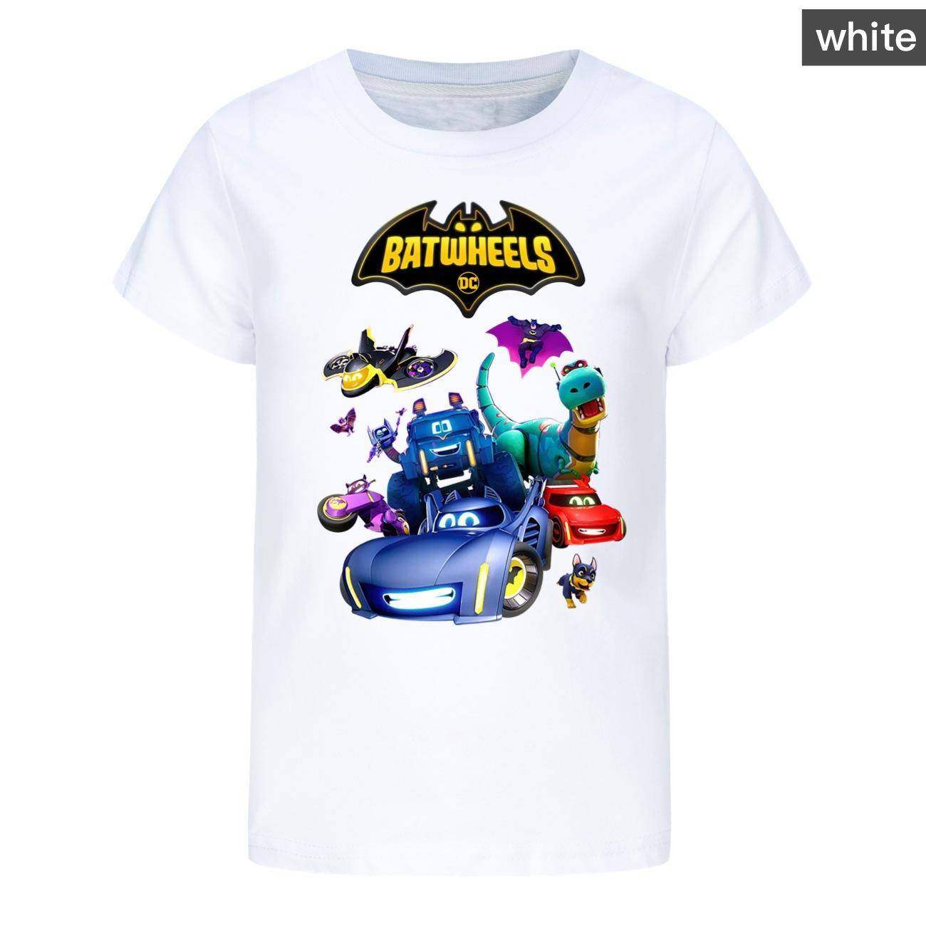 Roliga Batwheels Kortärmade Barnkläder T-shirts Sommar Barn Toppar Tecknad Casual T-shirts Bomull Pojkar Flickor Kläder cm