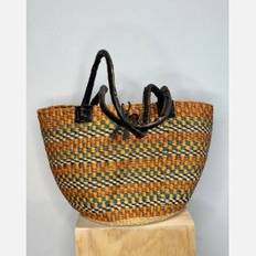 Hammershus Fairtrade skuldertaske Large - Unik orange striber