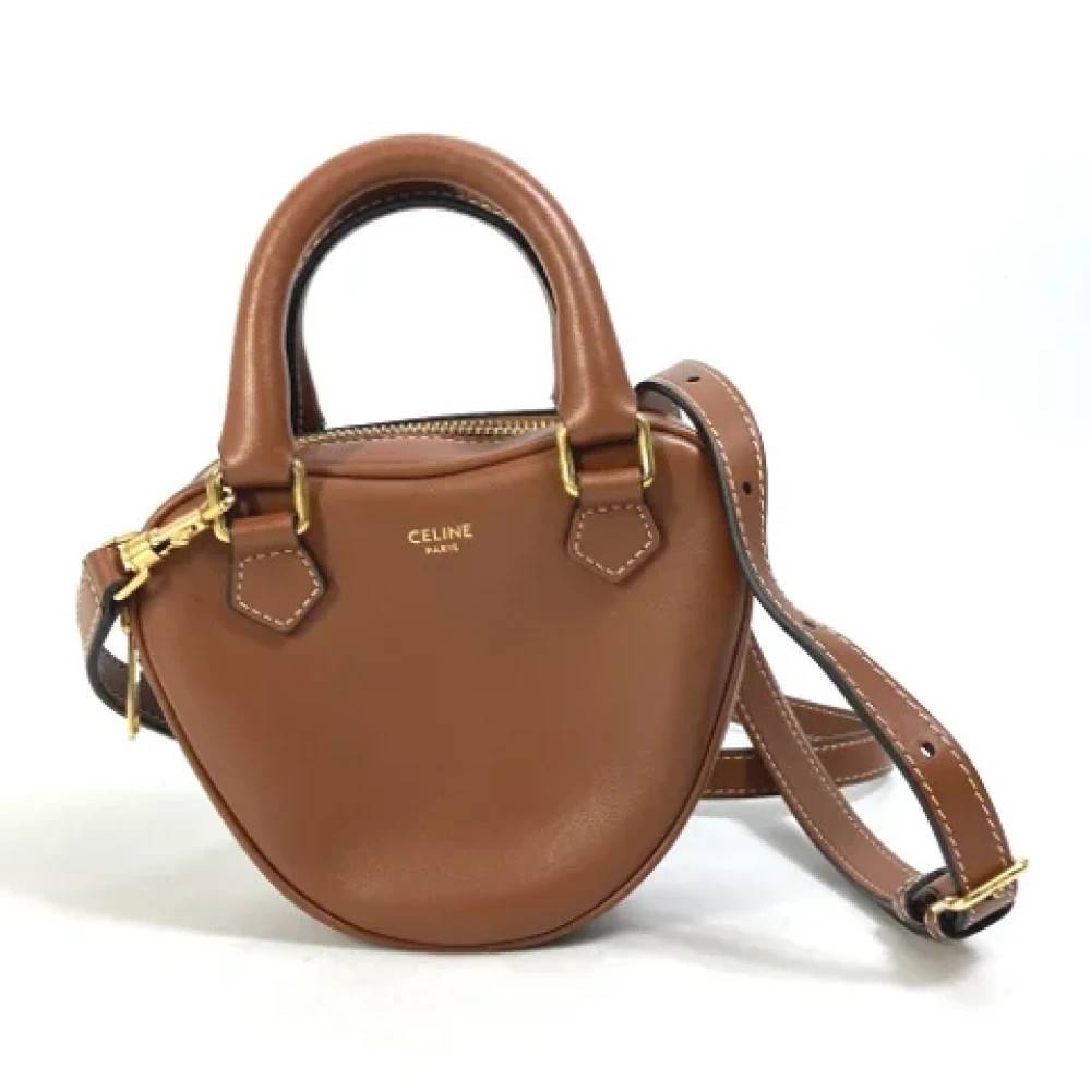 Celine Vintage Pre-owned Laeder skuldertasker - Vintage - Dame - Brun - ONE SIZE - Uld