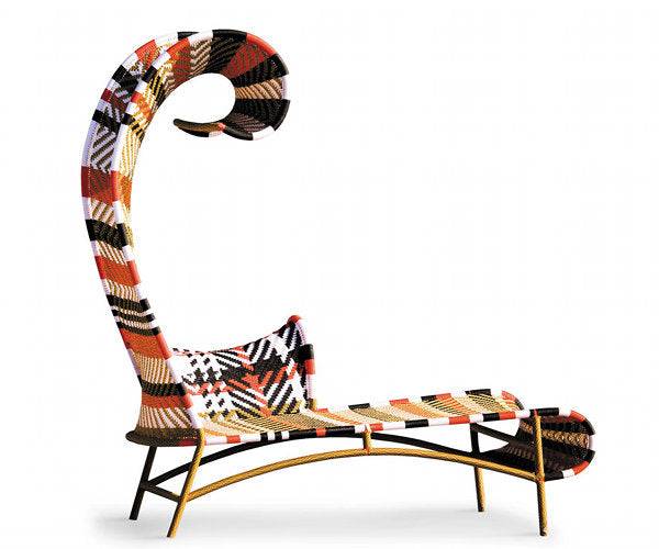 Moroso Shadowy loungestol - tweed / orange / Højre-vendt