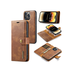 iPhone 15 Pro Max - DG.MING™ Vintage 2-In-1 Læder Etui M. Cover - Brun