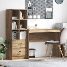 vidaXL Skrivebord med opbevaring 2 pcs artisan eg 100 x 40 x 76 cm