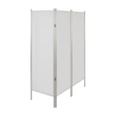 3-Fløjet Foldevæg til afskærmning - 165x156 cm. Hvid