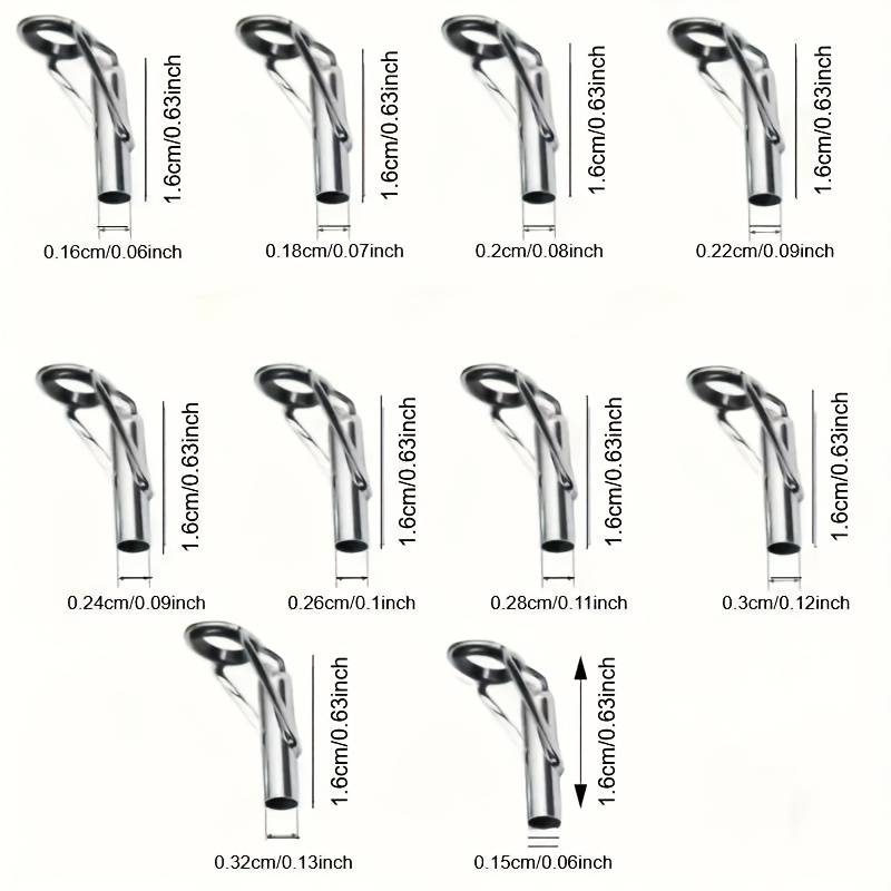 Multi-specification Stainless Steel Fishing Rod Repair Tool Kit, Different Sizes, Rod Repair Additions, With Ceramic Guide Rings - Durable Rod Repair Set