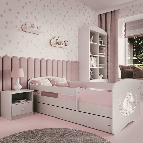 Kocot Kids Barnsäng - Babydreams Vit - Horse Med Låda 180x80 Cm