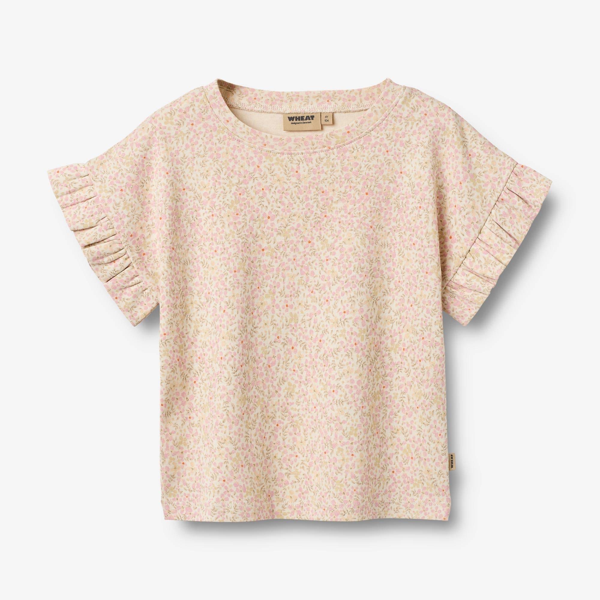 WHEAT® - Kortærmet T-shirt Ally - coral flowers - Str 152.