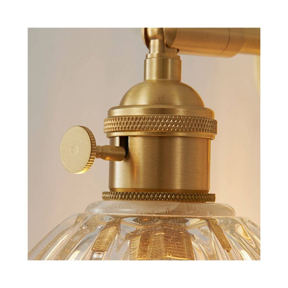 Vintage LED-Vägglampa i Bärnstensfärgat Glas, Arbetsrum, Restaurang, Heminredning, Loft, Dragkedja, Strömbrytare, Sänglampa