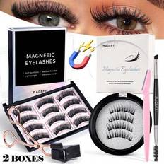4/3/1 par CC Curl magnetisk eyeliner och magnetisk ögonfranssats med magnetiska klämmor + rosa ögonbrynstrimmer + ögonfransböjare, blandad stil, limfr