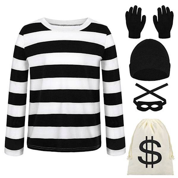 Halloween Tjuv Cosplay Kostym Femdelad Set - En Storlek