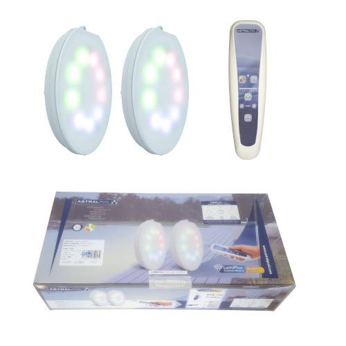 AstralPool LumiPlus Flexi v.1 RGB farveskift, LED pære, 2 stk + Trådløs fjernbetjening