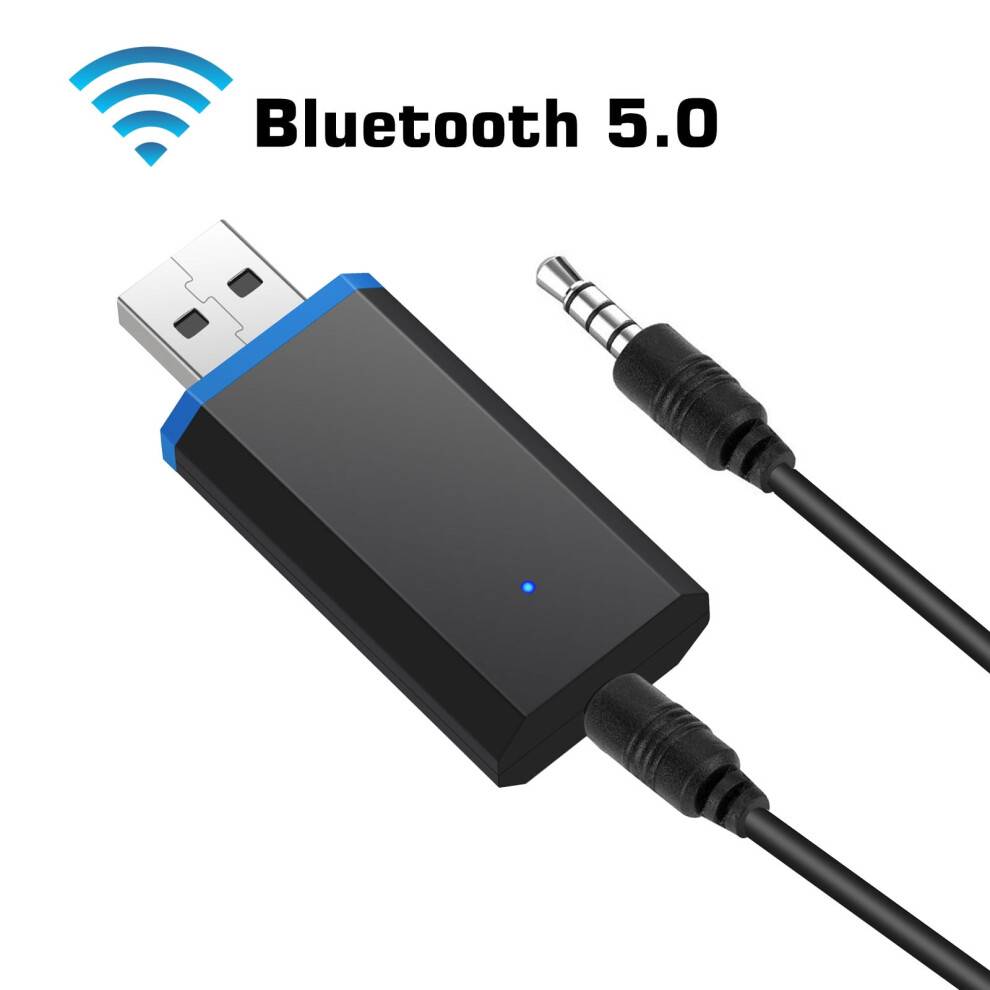 Bluetooth-sändare kompatibel med TV, trådlös Bluetooth 5.0-sändare ljudadapter trådlös 3,5 mm-adapter kompatibel med hörlurar