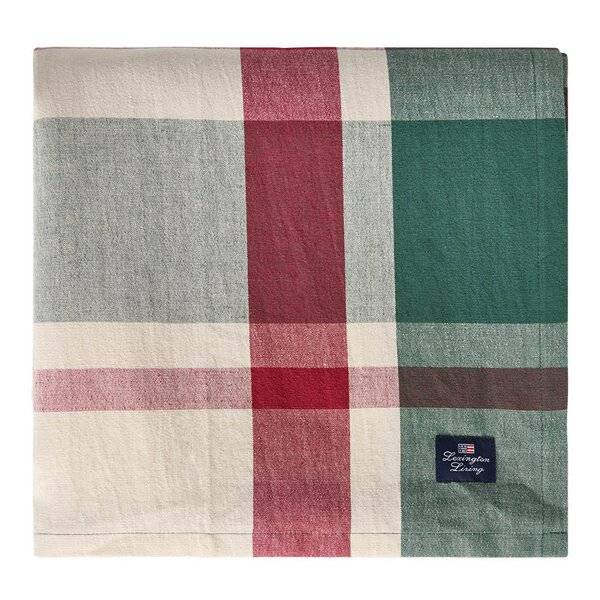 Lexington - Duk linne/bomull 180x180 cm rutigt grön/röd/beige