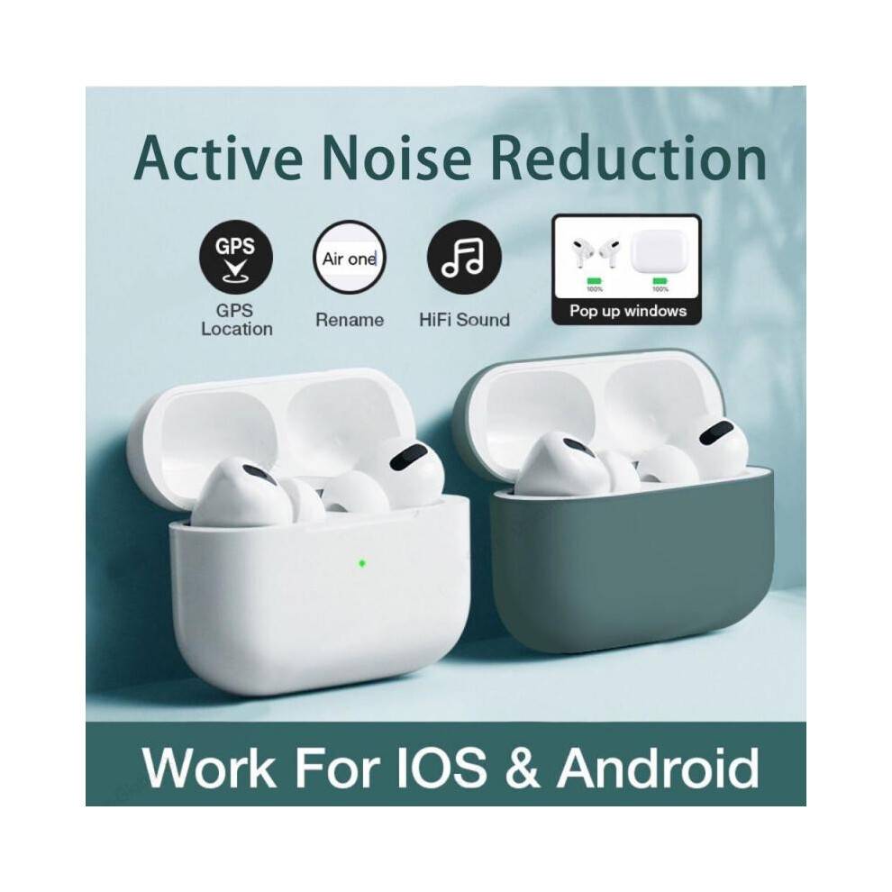 (White) TWS Pro 3 Wireless Bluetooth Headphones Smart Touch Earbuds with Charging Case Compatible with iPhone12 Xiaomi Android