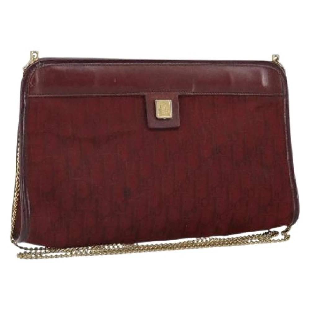 Dior Vintage Pre-owned Vintage Trotter Canvas Skuldertaske - Vintage - Dame - Rød - ONE SIZE - Uld