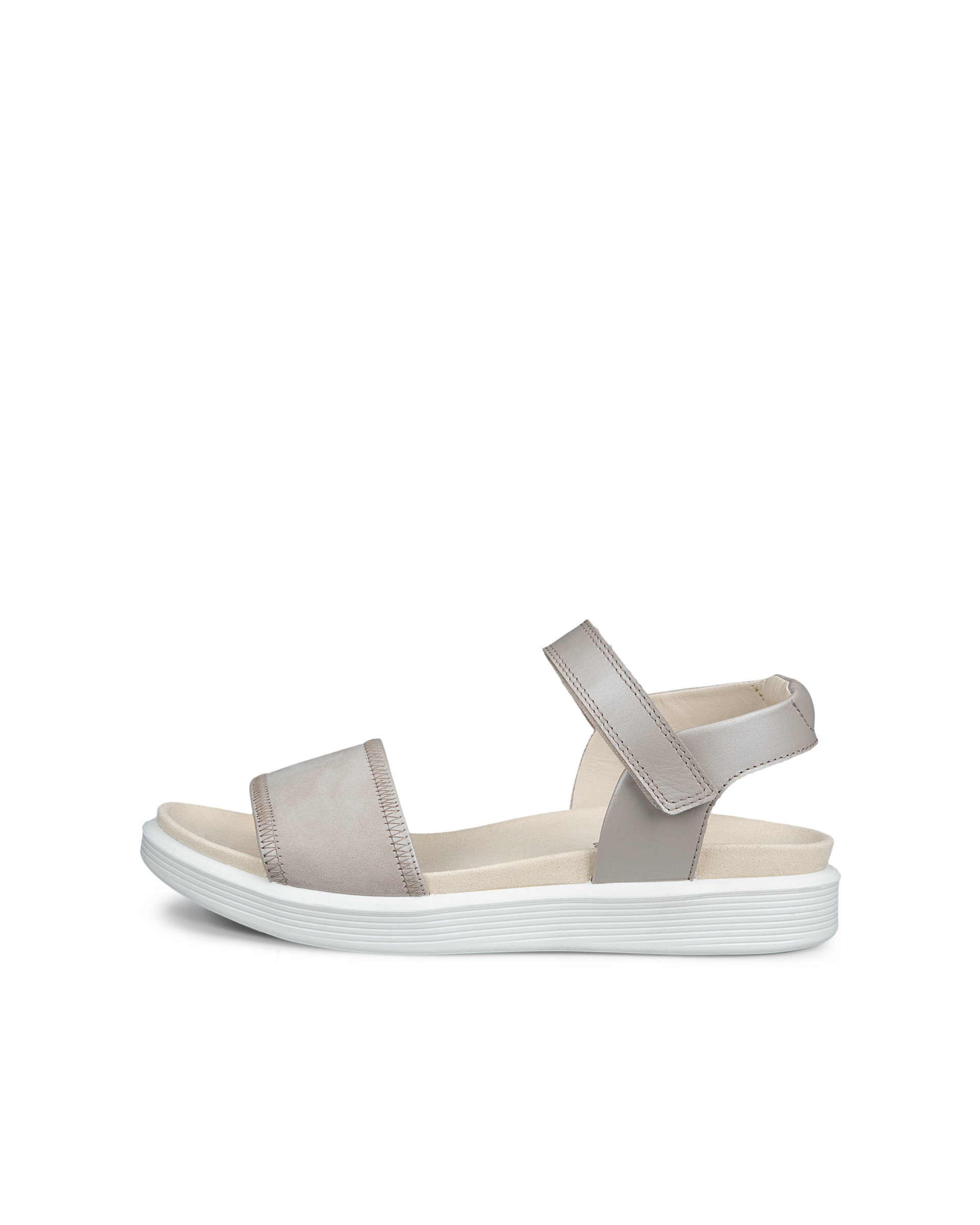 ECCO SOFT SANDAL - Sandaler i læder med to remme til damer - Beige - 39
