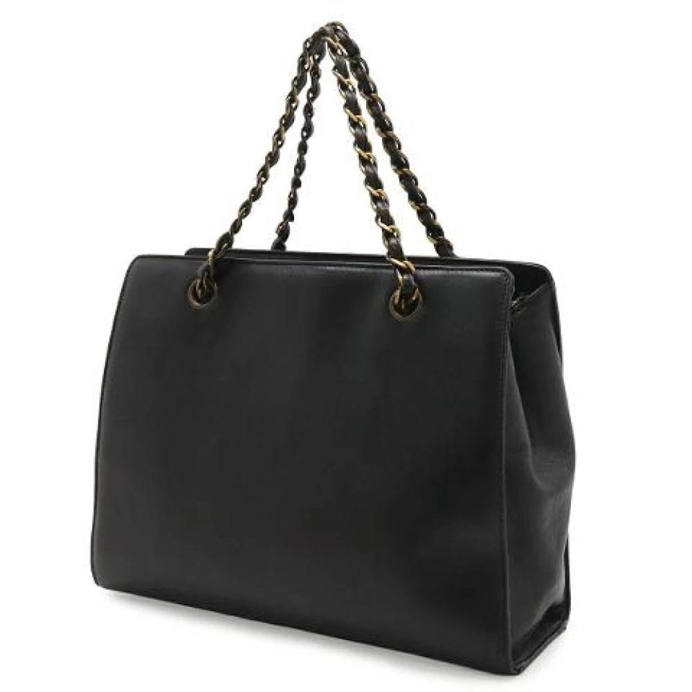 Chanel Vintage Pre-owned Læder Tote Bag - Vintage - Dame - Sort - ONE SIZE - Læder