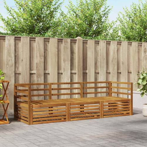 Utomhussoffset 3 pcs Naturfärg Massivt Akaciaträ