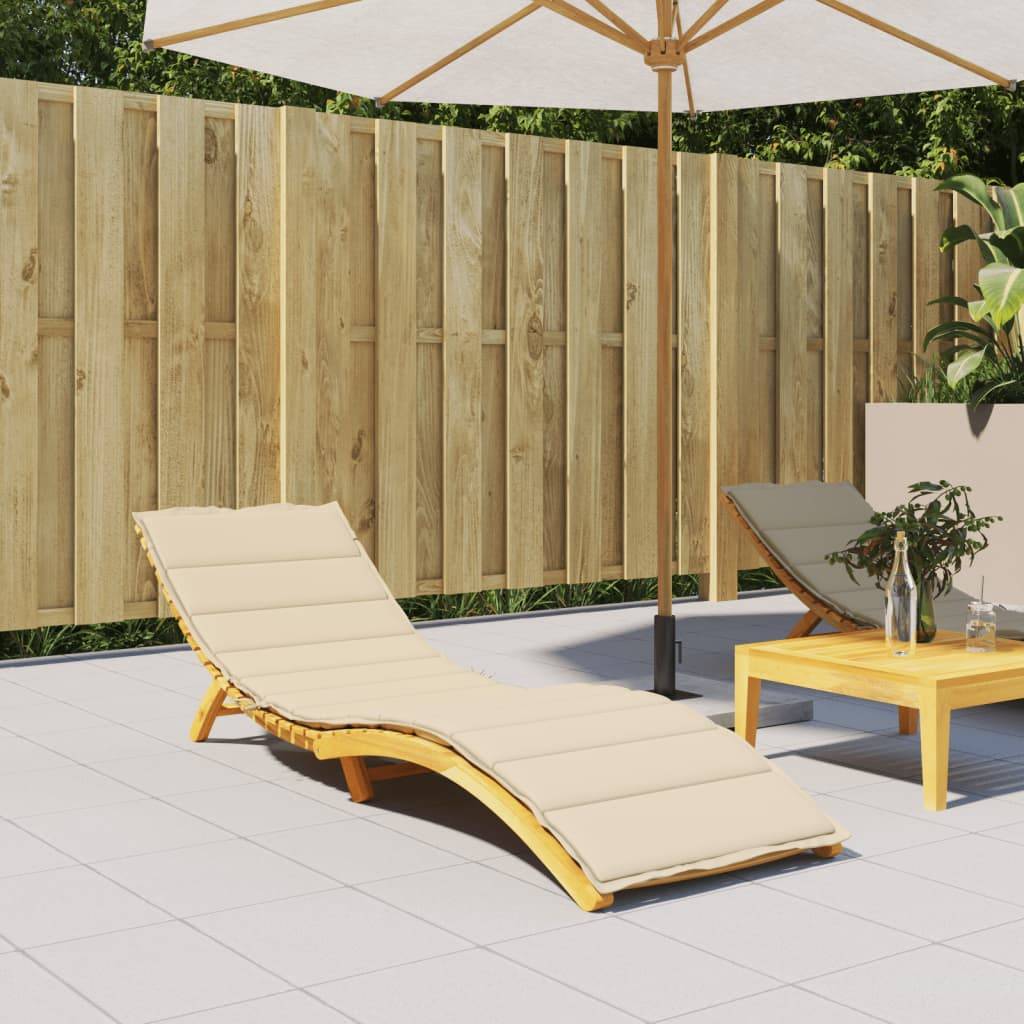 Hynde Til Dækstol 186X58X3 Cm Oxfordstof - Beige / 200 x 50 x 3 cm