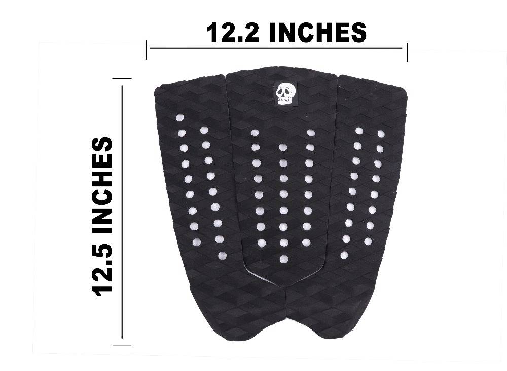 Dragkudde - 3 -delt stomp pad för surfing och skimboard med de klibbigaste 3m självhäftande greppet om alla brädor - Svart -11