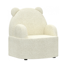 Lænestol til børn i teddy polyester H59 cm - Beige