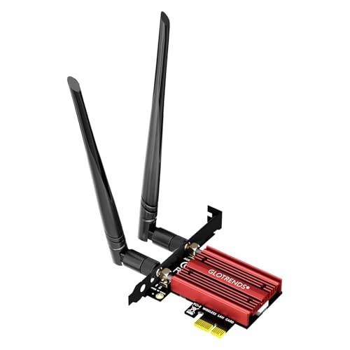 GLOTRENDS AX5400 WiFi 6E PCIe-kort, Intel AX210, BT 5.3, för Desktop-PC