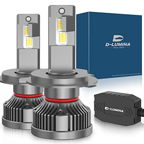 D-Lumina H4 LED-billampa anti-fel Canbus 120 W 22000 LM bil lampa ljusomvandling 6000K - 2 års garanti, 2 stycken, Färg: grå