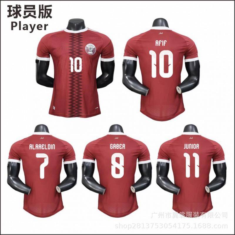 2026 FIFA World Cup Qatar Hemma tröja Spelarversion Anpassat Nummer 10 Afif 7 Al-Adil Kortärmad Fotbollsdräkt