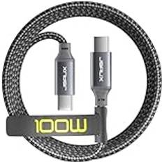 JSAUX USB C to USB C Cable 100W 3M, USB C Charging Cable PD 5A Type C Fast Charging Cable with iPhone 15/15 Pro/15 Pro Max, MacBook Pro Air, iPad Pro/Air, Samsung Galaxy S24 S23 S22 S21, Switch, Grey